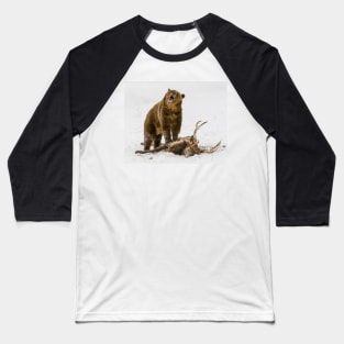 Grizzly on Elk Baseball T-Shirt